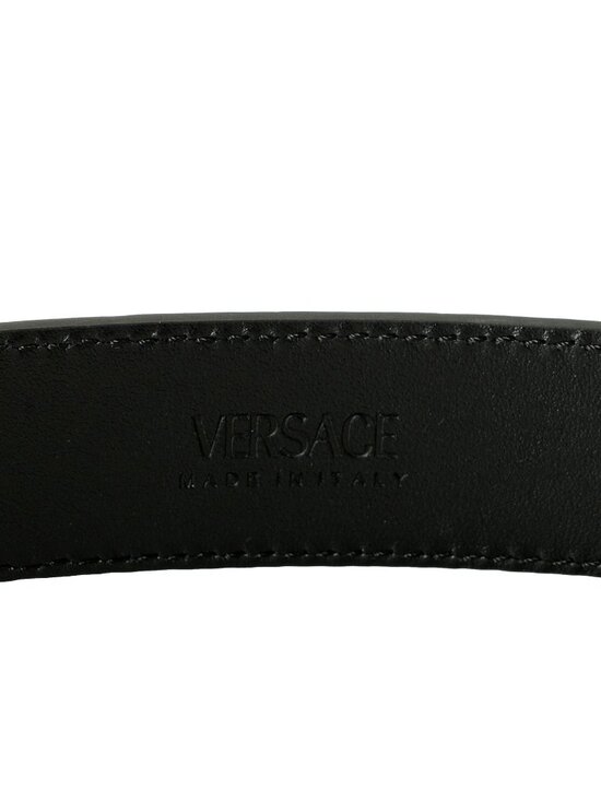 Versace Gray 100%Leather Croc Print Gold Medusa Head Decorated Belt US 32 IT 80 main image 4